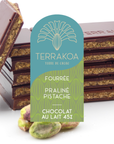 Tablette Fourrée Lait 45 % "Praliné à l'ancienne" Pistache