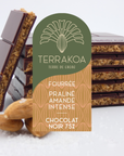 Tablette Fourrée Noir 75 % "Praliné à l'ancienne" Amandes intense